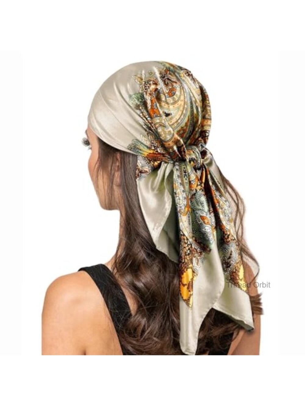 Large 35" Satin Silk-Feel Hair Scarf Head Wrap Bandana Neckerchief Women